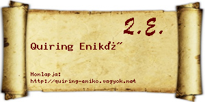 Quiring Enikő névjegykártya